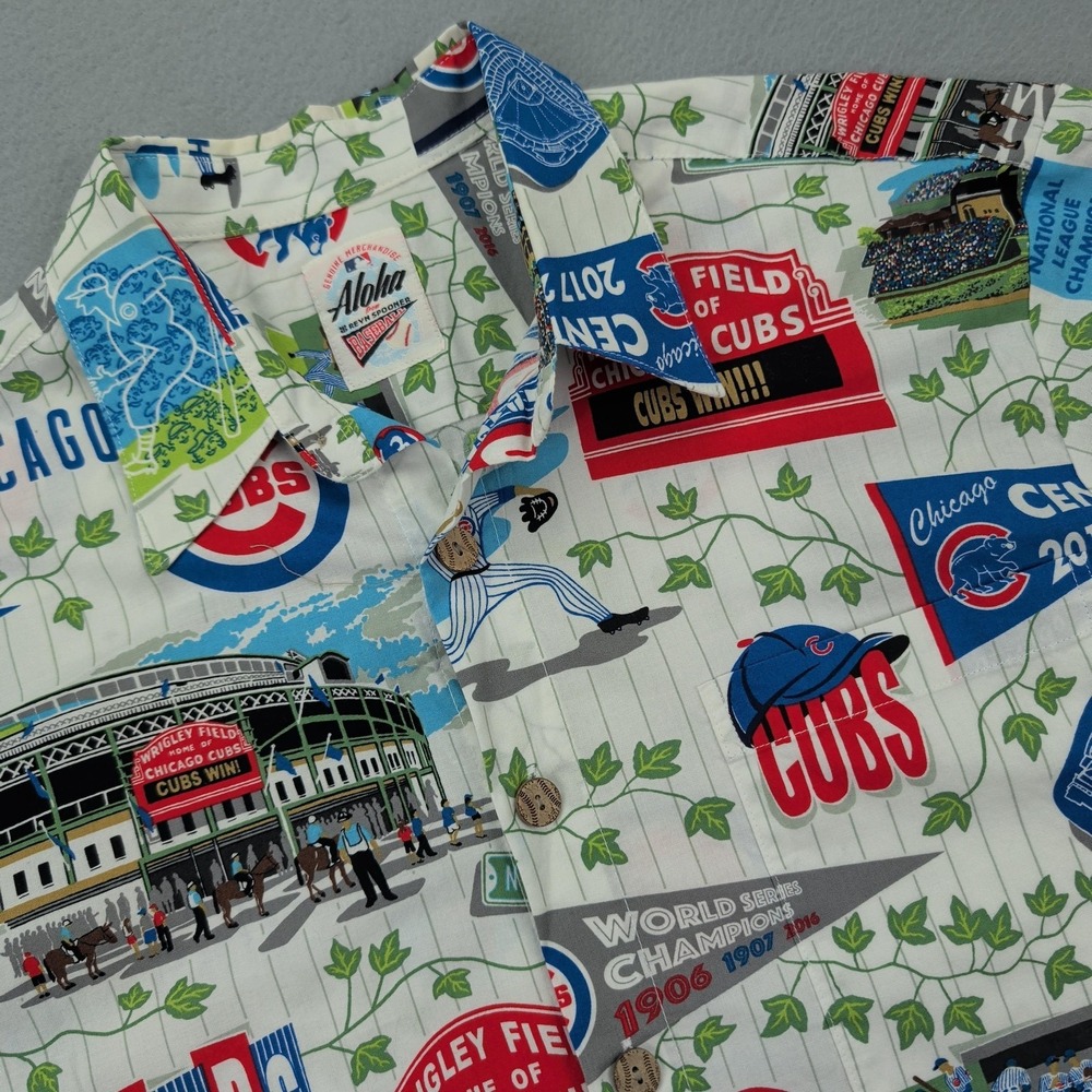 Chicago Cubs Shirt Mens Medium Multi-Color MLB Baseball Reyn Spooner‎ Hawaiian